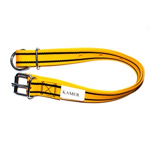 Collier nylon avec attache en D 125cm x 4cm jaune / noir
