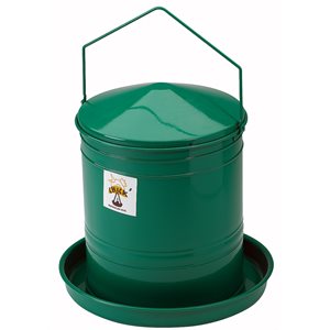 CHICK'A Poultry Feeder - Green Enamelled 20l